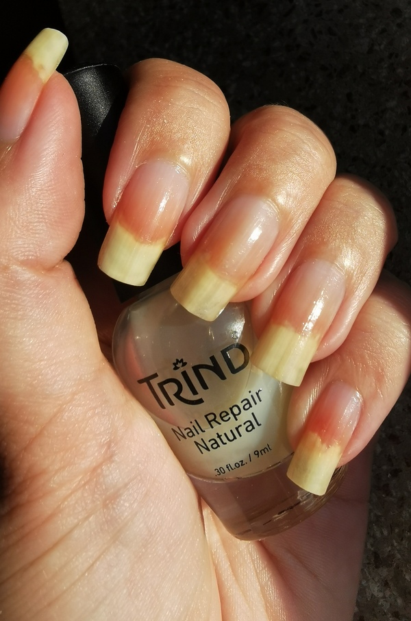 Nail polish swatch / manicure of shade Trind Nail Repair Natural