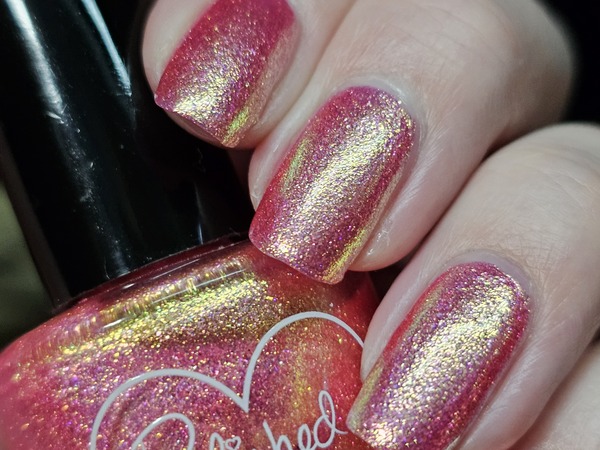 Nail polish swatch / manicure of shade Polished for Days Opal Watermelon