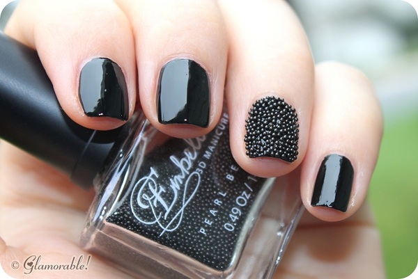 Nail polish swatch / manicure of shade Embellish Black