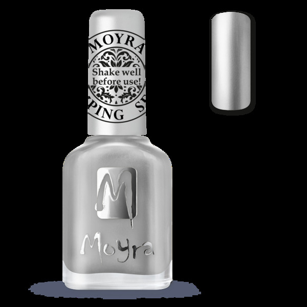 Nail polish swatch / manicure of shade Moyra Chrome Silver