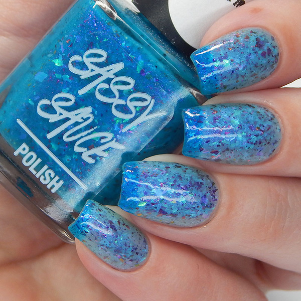 Nail polish swatch / manicure of shade Sassy Sauce Polish Sea Alice