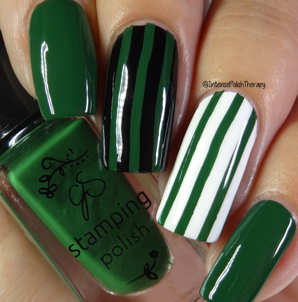 Nail polish swatch / manicure of shade Clear Jelly Stamper Lush Leaf