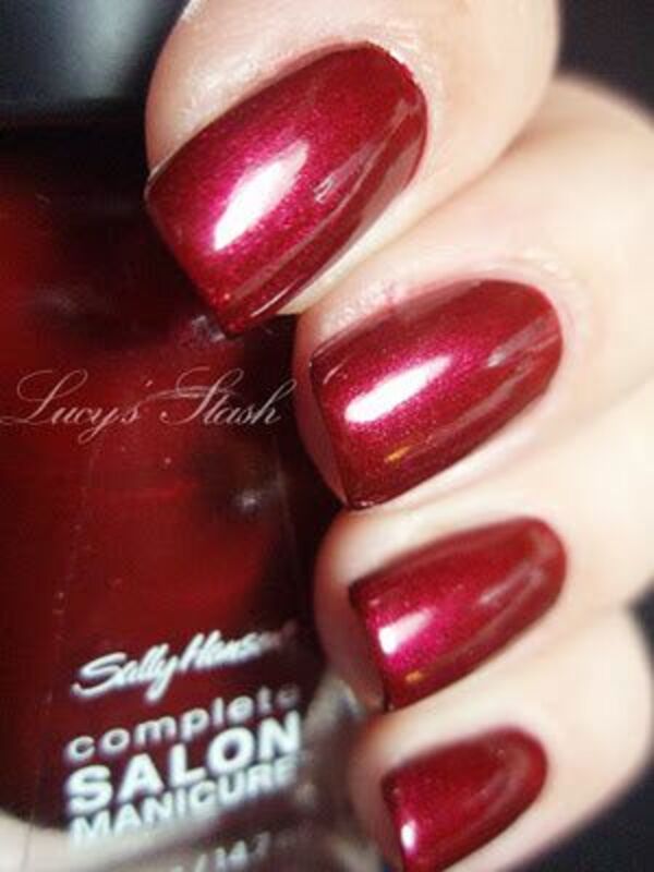 Nail polish swatch / manicure of shade Sally Hansen Wine Not