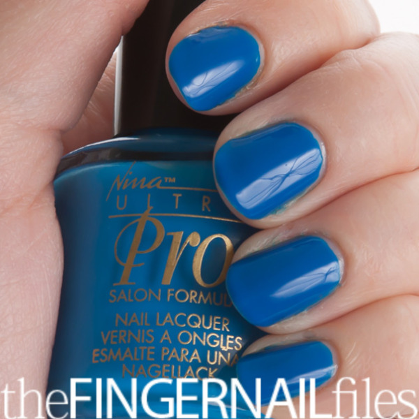 Nail polish swatch / manicure of shade Nina Ultra Pro Blu Blaze