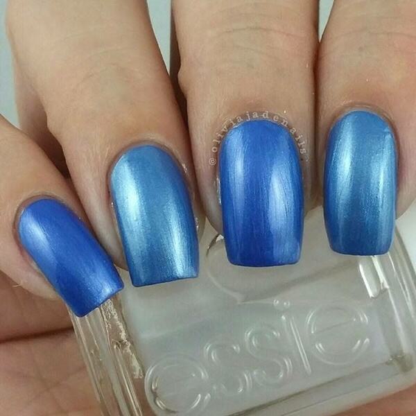 Nail polish swatch / manicure of shade essie Indigo to the Gallery
