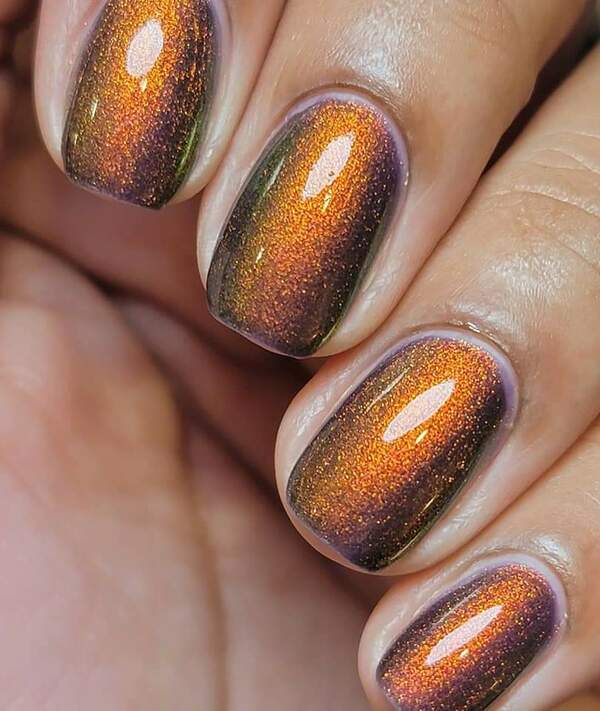 Nail polish swatch / manicure of shade Bee's Knees Lacquer Fine, Make Me Your Villain