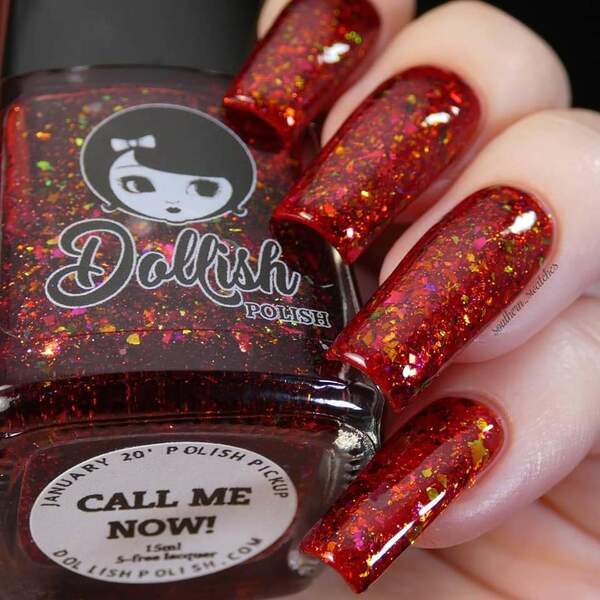 Nail polish swatch / manicure of shade Dollish Polish Call Me Now!