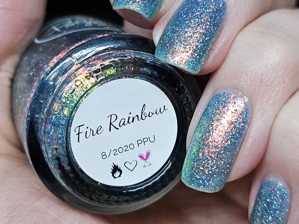 Nail polish swatch / manicure of shade Polished for Days Fire Rainbow