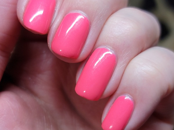 Nail polish swatch / manicure of shade Color Club Kiss My Peach