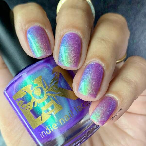 Nail polish swatch / manicure of shade Bee's Knees Lacquer Doomicorn