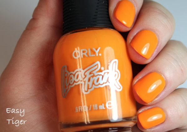 Nail polish swatch / manicure of shade Orly Easy Tiger