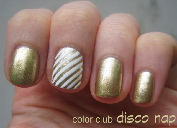 Nail polish swatch / manicure of shade Color Club Disco Nap