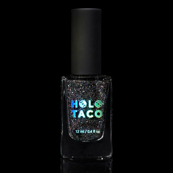 Nail polish swatch / manicure of shade Holo Taco Black Holo Wish