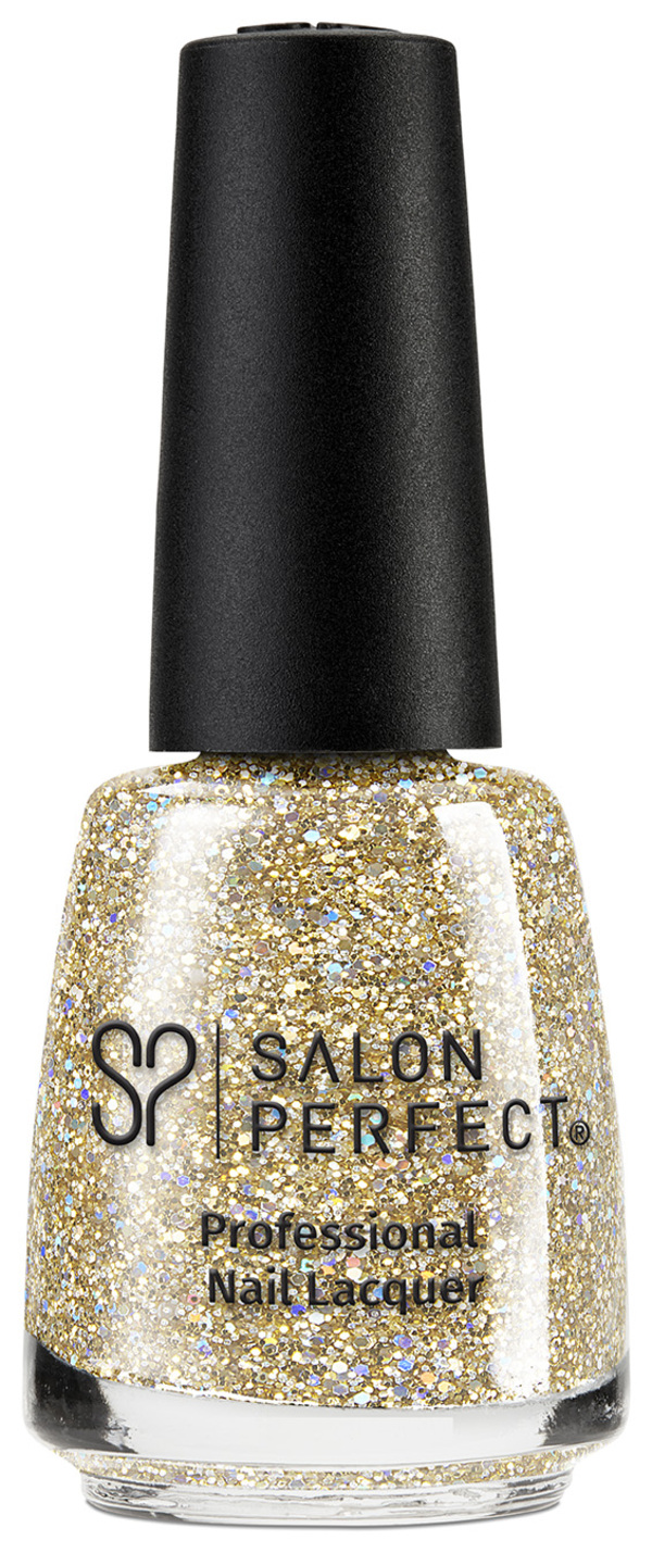 Nail polish swatch / manicure of shade Salon Perfect All That Glitter is Gold