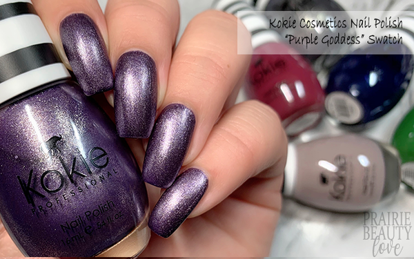 Nail polish swatch / manicure of shade Kokie Purple Goddess
