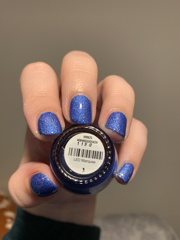 Nail polish swatch / manicure of shade OPI LED Marquee