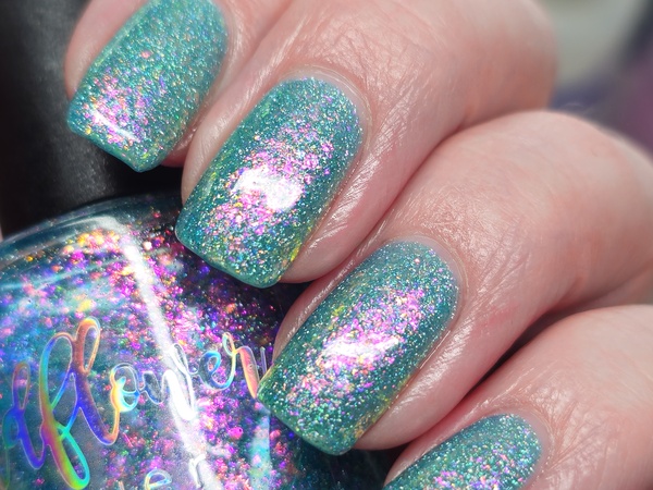 Nail polish swatch / manicure of shade Wildflower Lacquer Queen Frostine