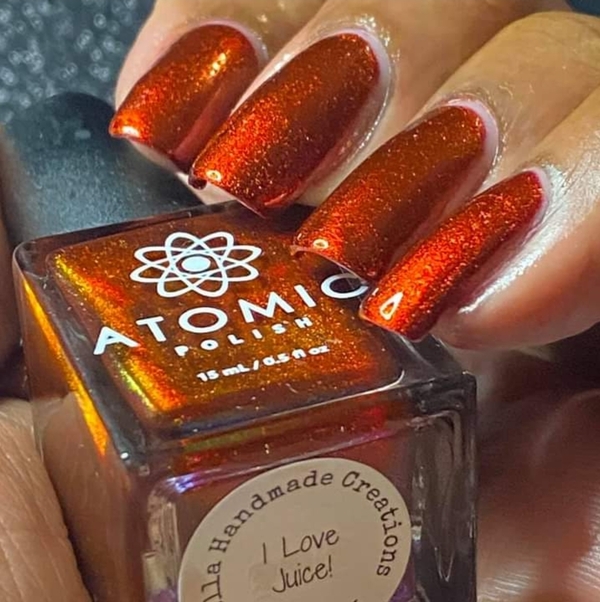 Nail polish swatch / manicure of shade Atomic Polish I Love Juice!