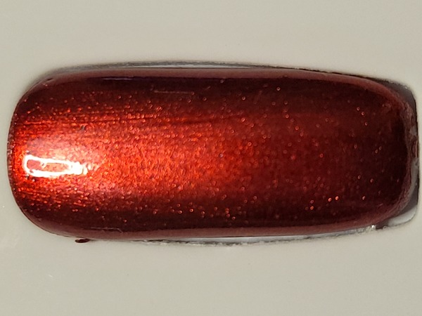 Nail polish swatch / manicure of shade Kleancolor Metallic Dark Red