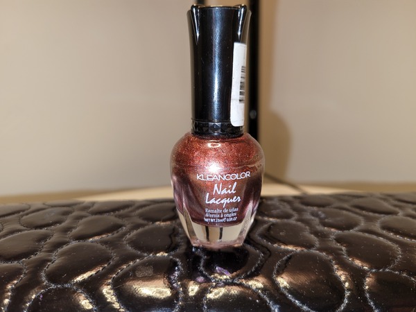 Nail polish swatch / manicure of shade Kleancolor Metallic Dark Red