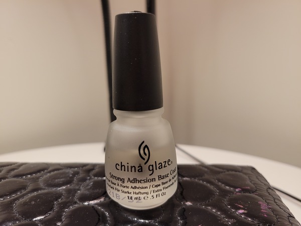 Nail polish swatch / manicure of shade China Glaze Strong Adhesive Base Coat