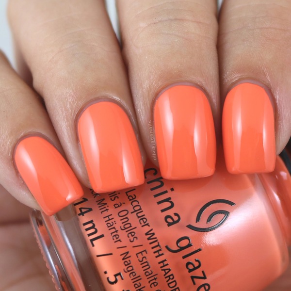Nail polish swatch / manicure of shade China Glaze That'll Peach You
