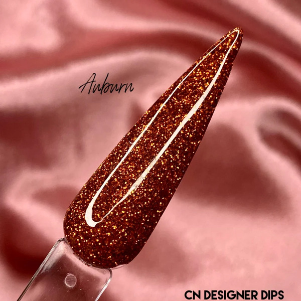 Nail polish swatch / manicure of shade CN Designer Dips Auburn