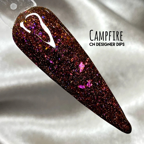 Nail polish swatch / manicure of shade CN Designer Dips Campfire