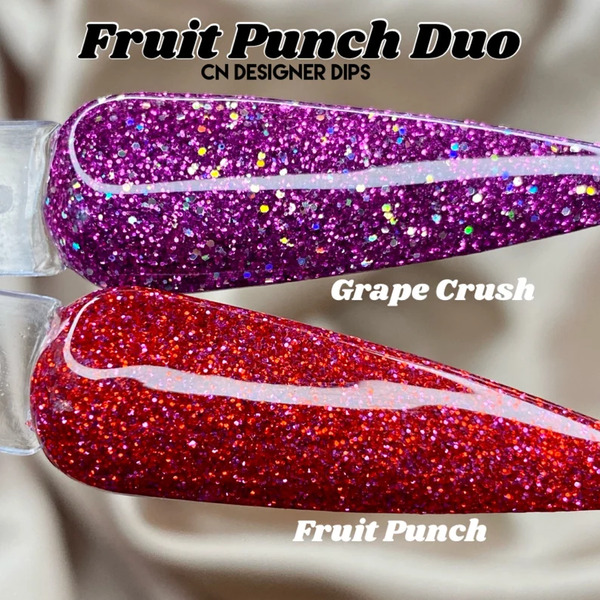 Nail polish swatch / manicure of shade CN Designer Dips Fruit Punch