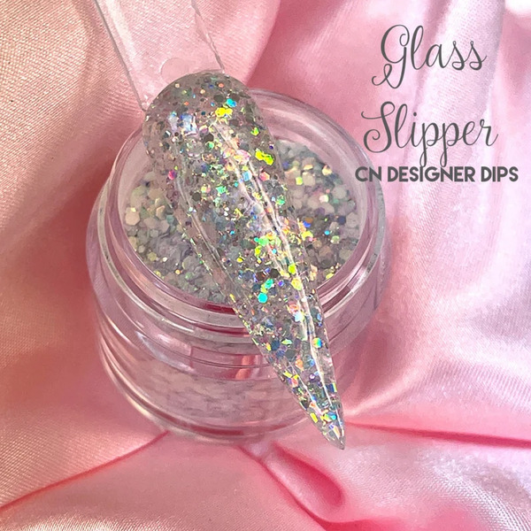 Nail polish swatch / manicure of shade CN Designer Dips Glass Slipper