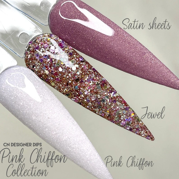 Nail polish swatch / manicure of shade CN Designer Dips Pink Chiffon