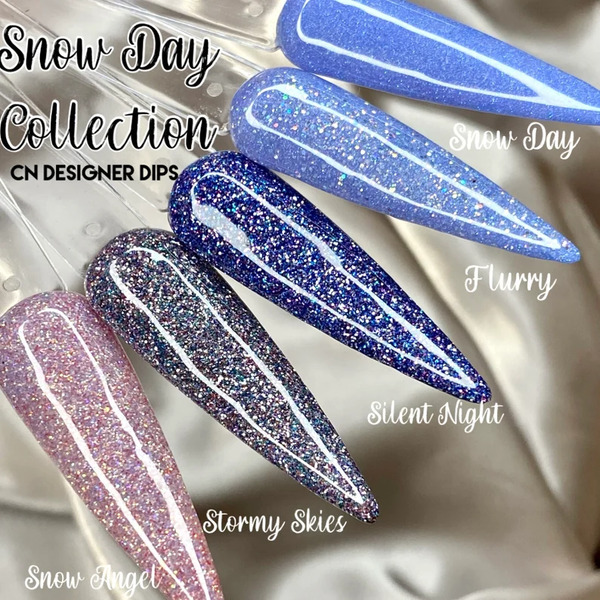 Nail polish swatch / manicure of shade CN Designer Dips Snow Angel