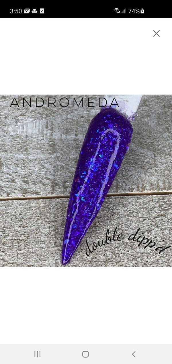 Nail polish swatch / manicure of shade Double Dipp'd Andromeda