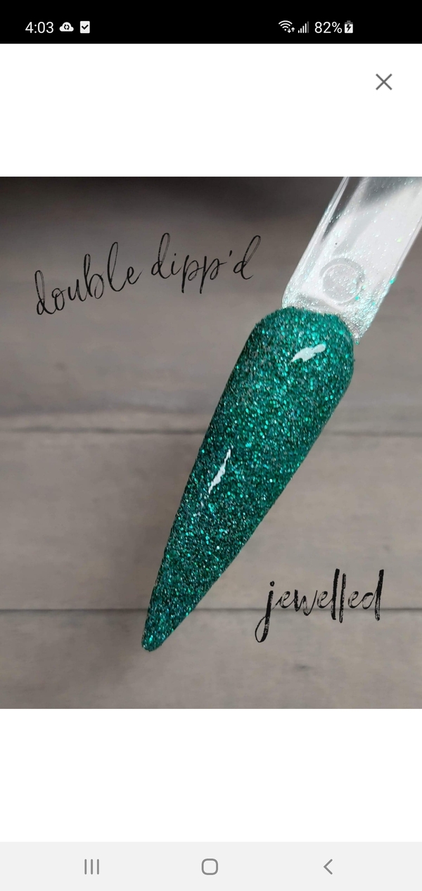 Nail polish swatch / manicure of shade Double Dipp'd Jewelled
