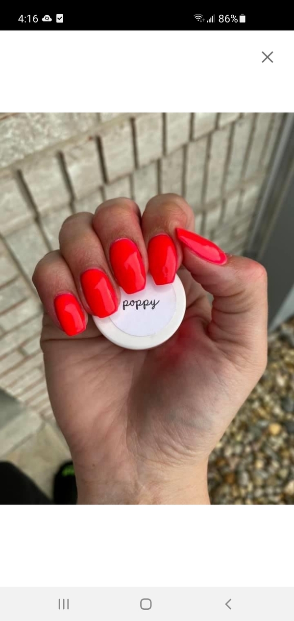 Nail polish swatch / manicure of shade Double Dipp'd Poppy