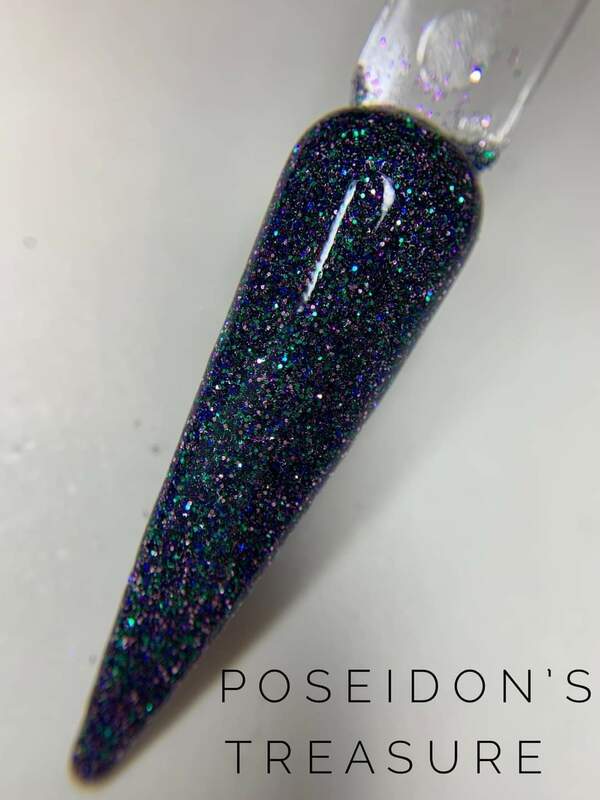 Nail polish swatch / manicure of shade Double Dipp'd Poseidon's Treasure