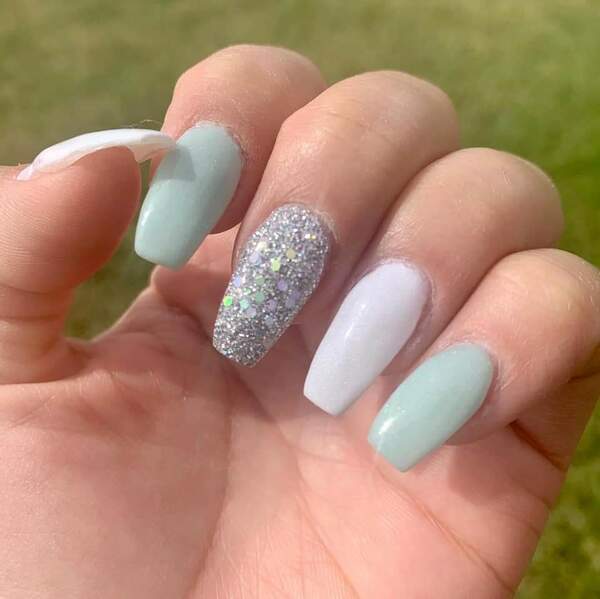 Nail polish swatch / manicure of shade Double Dipp'd Sage It Isn't So
