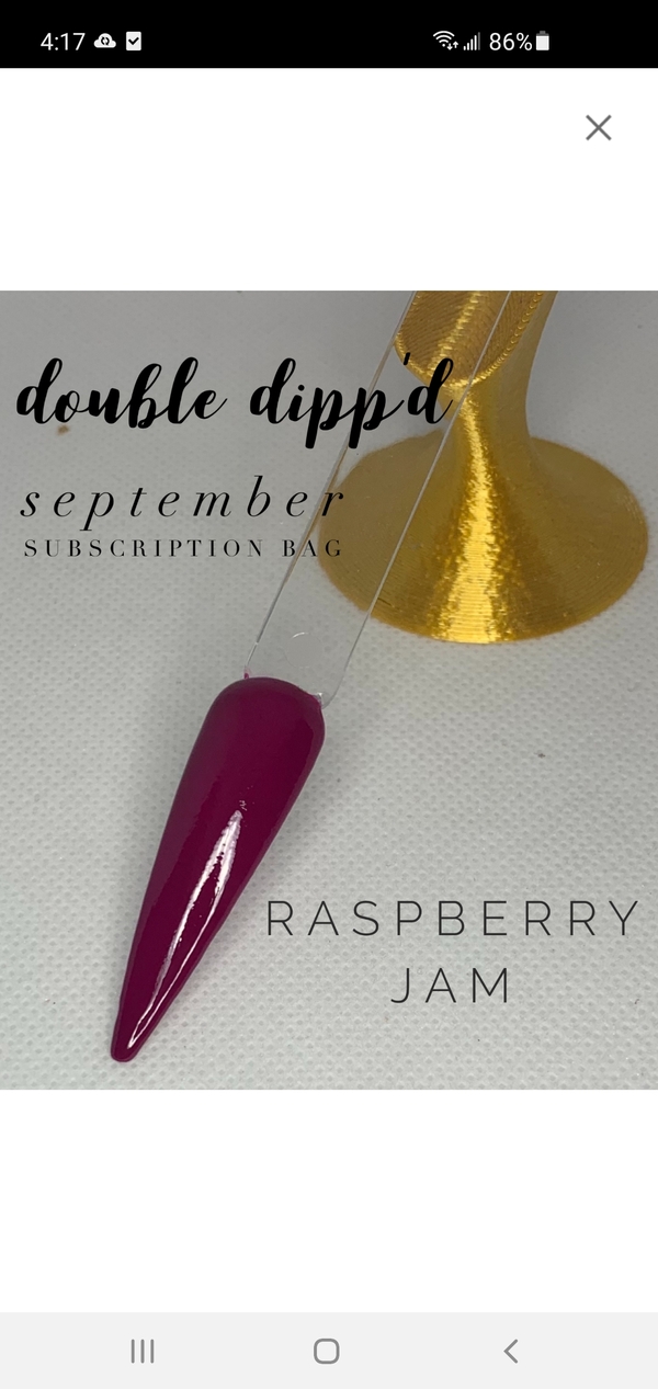Nail polish swatch / manicure of shade Double Dipp'd Raspberry Jam