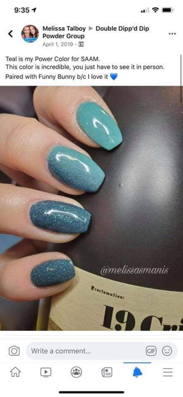 Nail polish swatch / manicure of shade Double Dipp'd Teal is MY Power Color