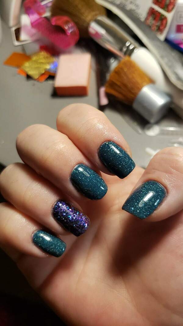Nail polish swatch / manicure of shade Double Dipp'd Teal is MY Power Color