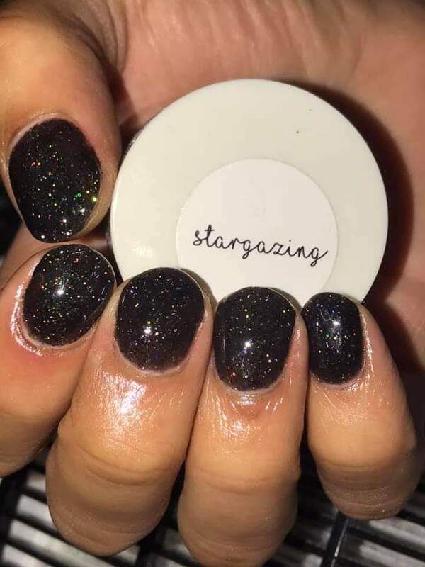 Nail polish swatch / manicure of shade Double Dipp'd Stargazing