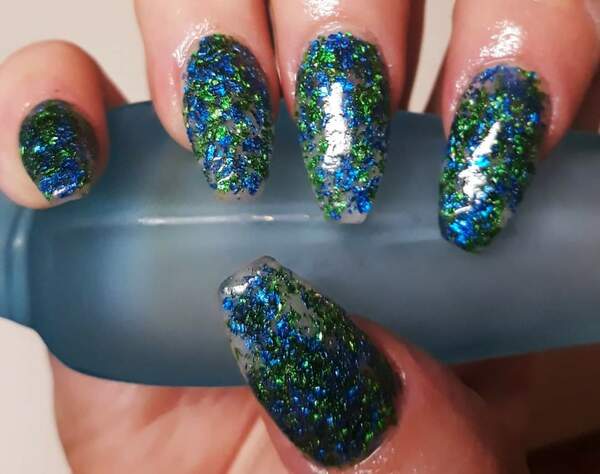 Nail polish swatch / manicure of shade Double Dipp'd Thunder Storm