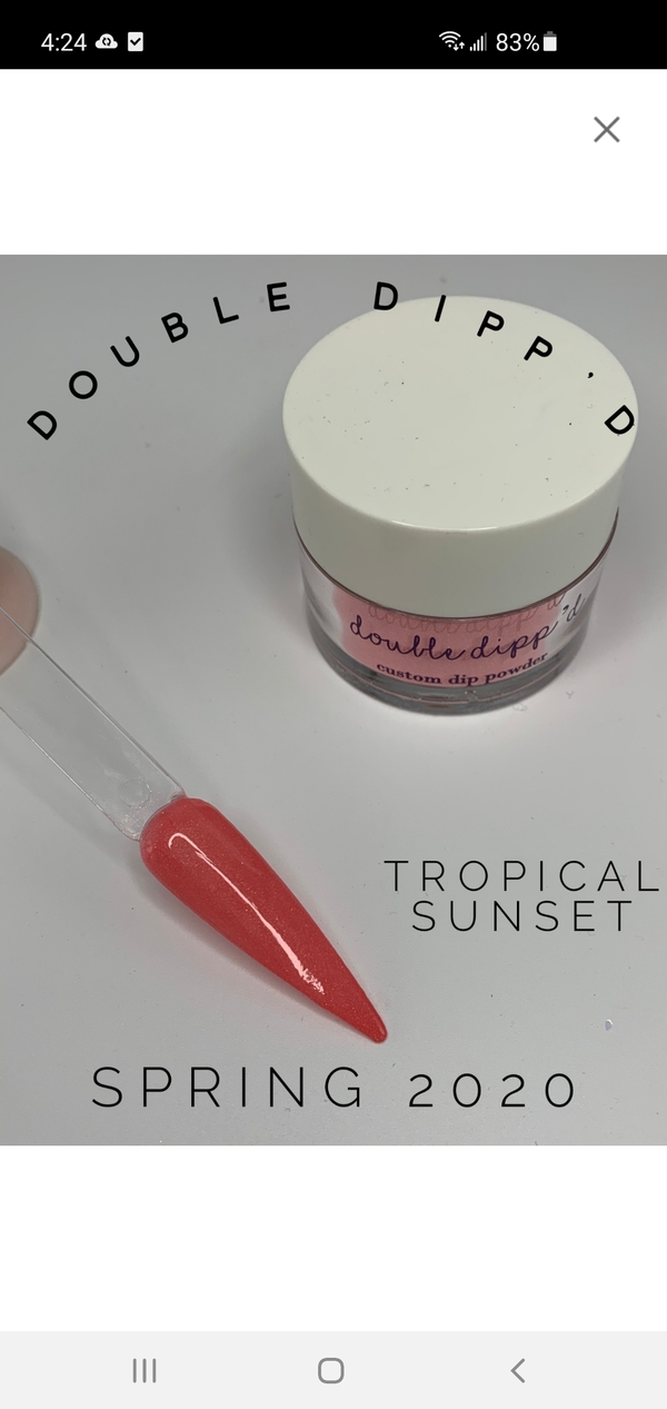 Nail polish swatch / manicure of shade Double Dipp'd Tropical Sunset