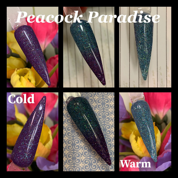 Nail polish swatch / manicure of shade Jewels Dips Peacock Paradise