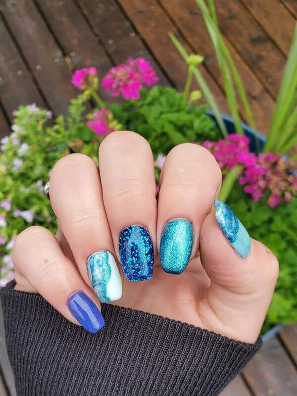 Nail polish swatch / manicure of shade Sparkle and Co. Under the Sea