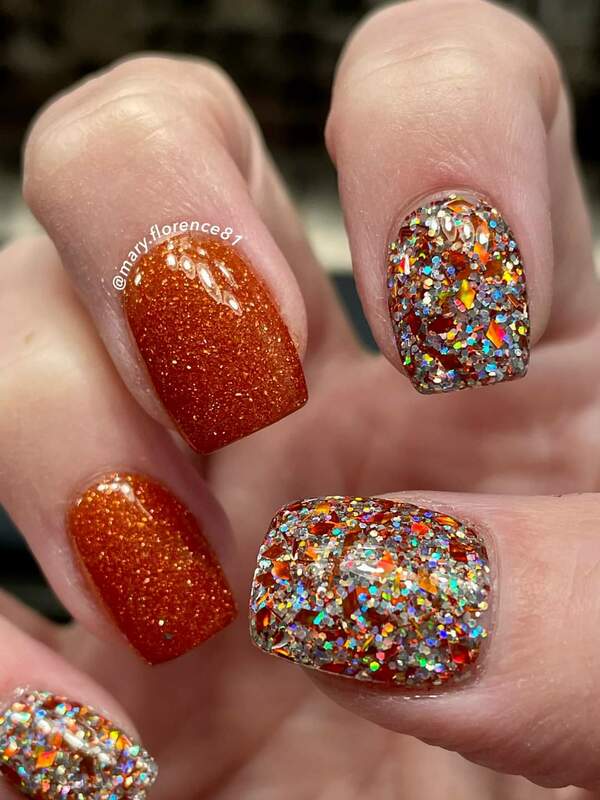 Nail polish swatch / manicure of shade Sparkle and Co. Fall Glitz