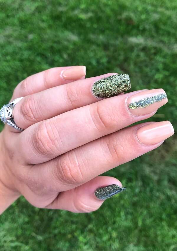 Nail polish swatch / manicure of shade Sparkle and Co. Toasted By the Campfire