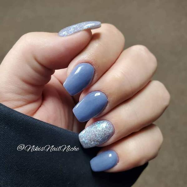 Nail polish swatch / manicure of shade Sparkle and Co. Deja Blue