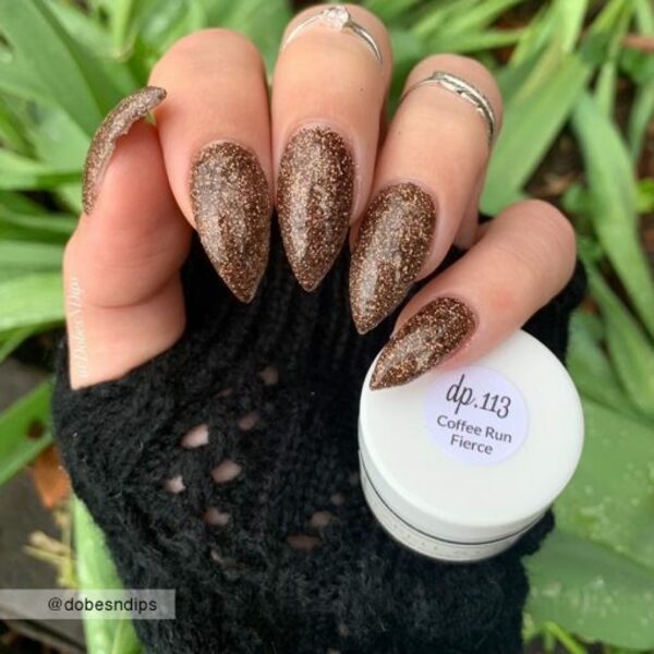 Nail polish swatch / manicure of shade Sparkle and Co. Coffee Run Fierce