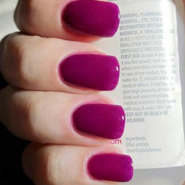 Nail polish swatch / manicure of shade Sparkle and Co. Posh Plum